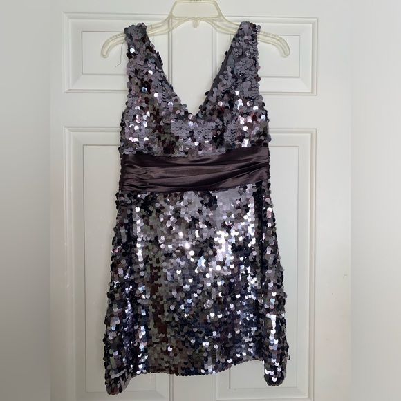 Sparkly/Sequin Silver/Gray Evening Dress - Picture 2 of 3